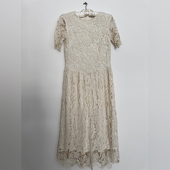 H&M cream lace/crochet dress with French buttons - Picture 1 of 7